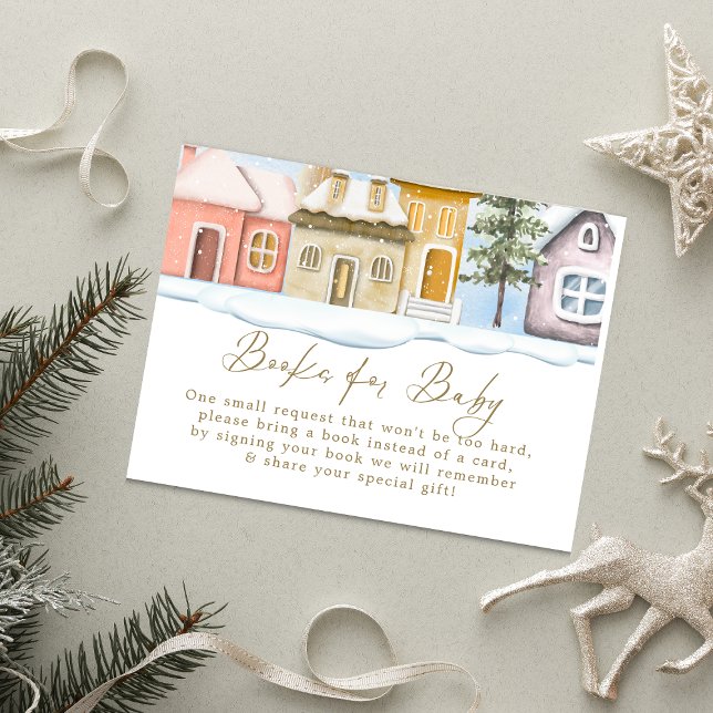 Carte D'accompagnement Noël d'hiver Il faut un Baby shower de village (Créateur téléchargé)