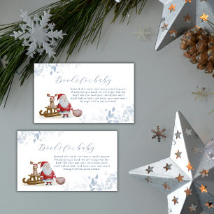 Carte D'accompagnement Noël d'hiver Traîneau Santa Livres Baby Shower 