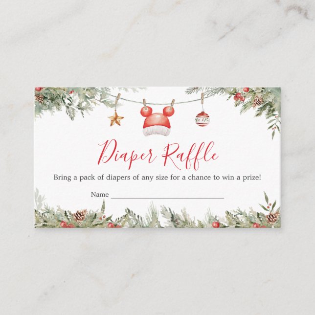 Carte D'accompagnement Noël Joyeux Petit Baby shower Déchet Raffle (Devant)