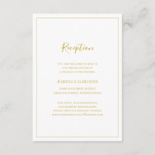 Carte D'accompagnement Noël simple et élégant Réception de mariage blan