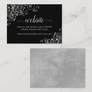Carte D'accompagnement Noir avec élégance Silver Frills Site Mariage