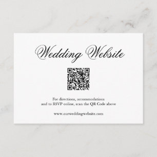 Carte D'accompagnement Noir Blanc traditionnel QR Code Mariage élégant