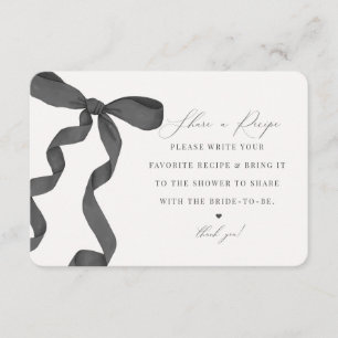 Carte D'accompagnement Noir Bow Tying the Knot Partager une insertion de