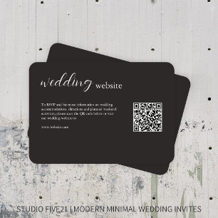 Carte D'accompagnement Noir de charbon de bois ・ Élégant Mariage moderne