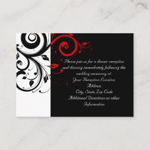 Carte D'accompagnement Noir et blanc avec flèche inverse rouge