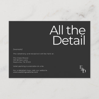 Carte D'accompagnement Noir et blanc minimaliste