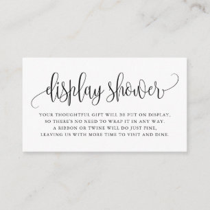 Carte D'accompagnement Noir Joli Script Affichage douche