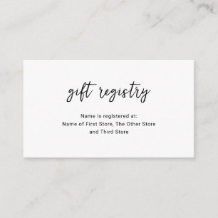 Carte D'accompagnement Noir moderne Blanc minimaliste Cadeau simple Regis