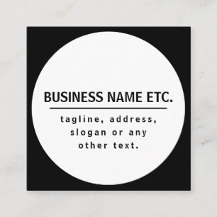 Carte D'accompagnement Nom commercial & Slogan/autre texte   Noir et blan