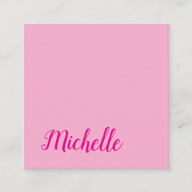 Carte D'accompagnement Nom d'écriture moderne professionnel rose blanc (Devant)