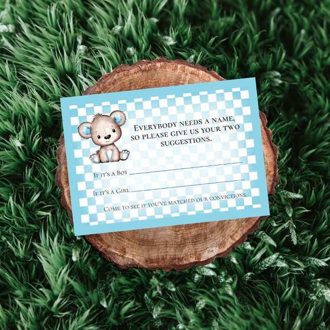 Carte D'accompagnement Nom Jeu Teddy Bear Pique-nique Baby shower Jeu (Créateur téléchargé)