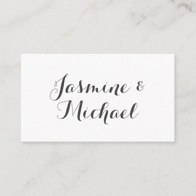 Carte D'accompagnement Noms de couples en calligraphie chic adorables  (Devant)