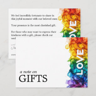Carte D'accompagnement 🌈 Note Cadeau Moyen LGBTQ Peint Avec Amour