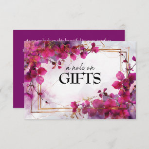 Carte D'accompagnement Note sur Cadeaux Fuchsia Enchantement : Aquarelle