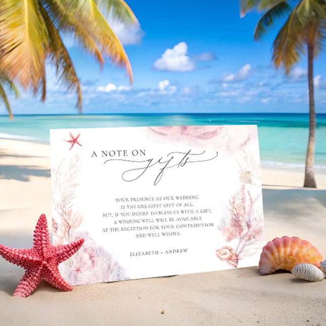 Carte D'accompagnement Note Sur Les Cadeaux Mariages Sous-Eau Souhaitent  (Créateur téléchargé)