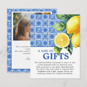 Carte D'accompagnement 🌈  Note sur les cadeaux Romance Azul & Limone