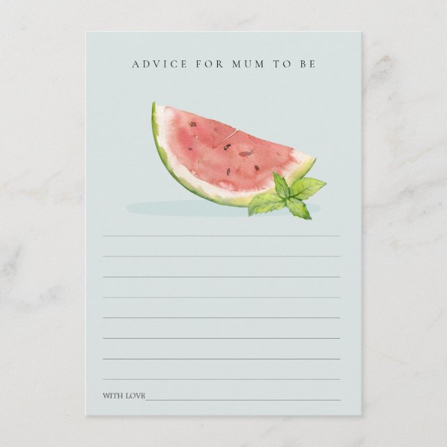 Carte D'accompagnement Notre conseil Little Blue Melon pour maman Baby sh (Devant)