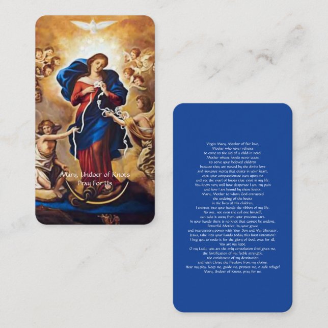 Carte D'accompagnement Notre-Dame, qui a la prière des noeuds (Devant / Derrière)