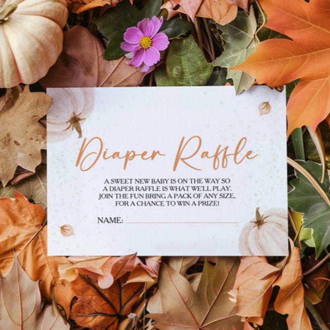 Carte D'accompagnement Notre Petit Baby shower Citrouille Déchets Raffle (Créateur téléchargé)