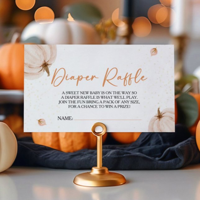 Carte D'accompagnement Notre Petit Baby shower Citrouille Déchets Raffle (Créateur téléchargé)