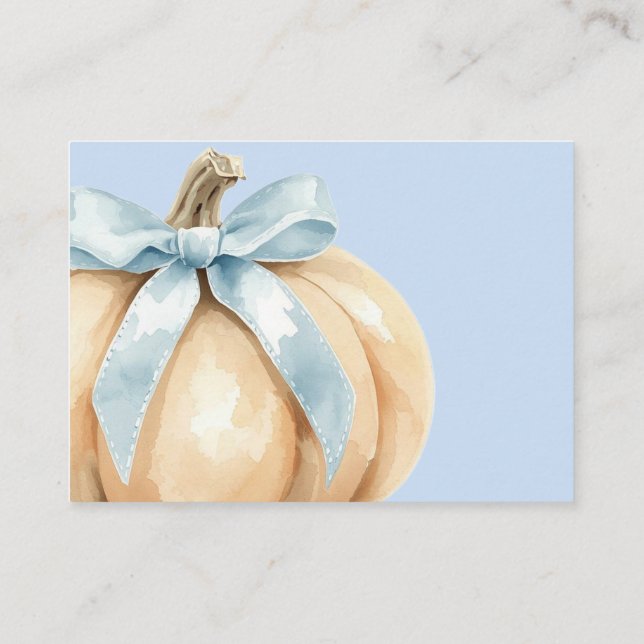 Carte D'accompagnement Notre Petit Livre De Baby shower Automne Citrouill (Dos)
