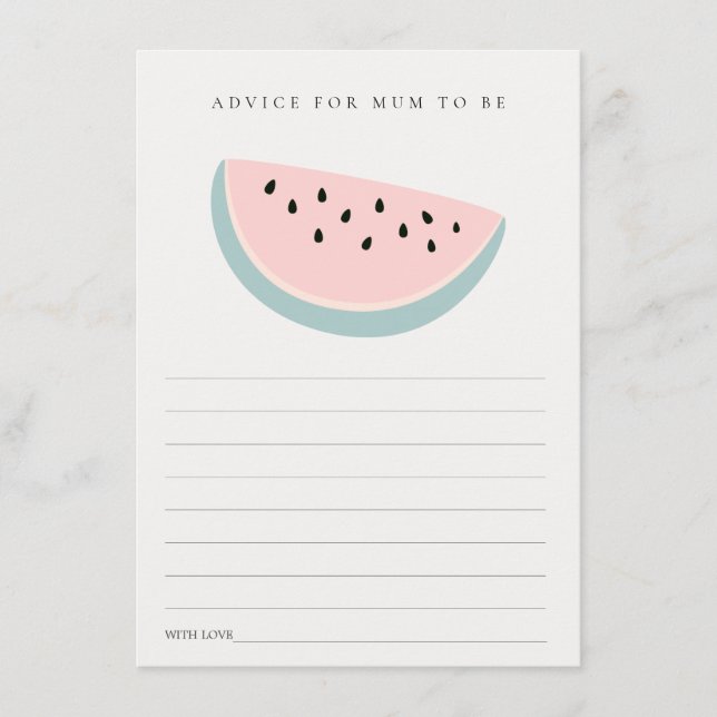 Carte D'accompagnement Notre petit Melon rose conseil pour maman Baby sho (Devant)