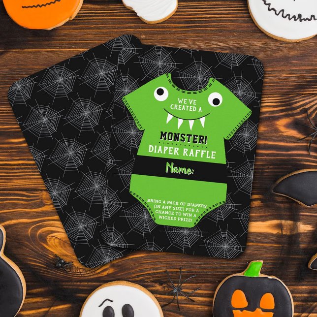 Carte D'accompagnement "Nous avons créé un monstre" Baby shower Halloween (Créateur téléchargé)