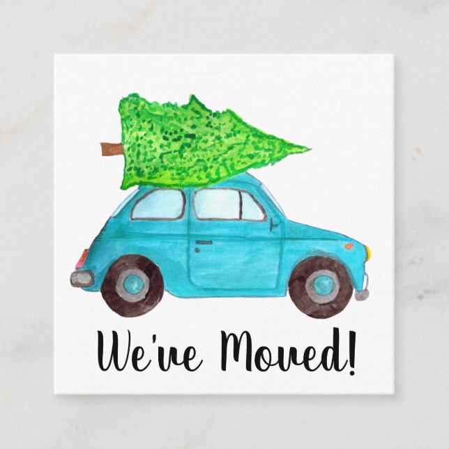 Carte D'accompagnement Nous avons déménagé la voiture de Noël classique (Devant)