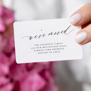 Carte D'accompagnement Nous avons déplacé élégant script simple insertion