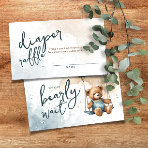 Carte D'accompagnement Nous Pouvons Attendre Dim Teddy Bear Diaper Raffin