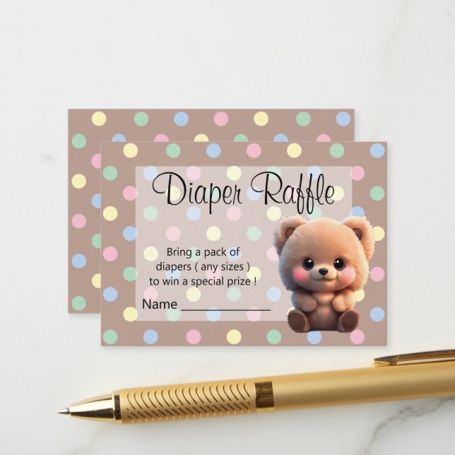 Carte D'accompagnement Nous pouvons Bearly Wait Baby shower ours en peluc (Devant/Arrière en situation)