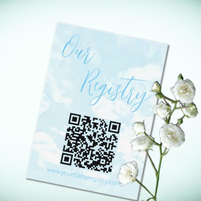 Carte D'accompagnement Nous sommes sur Cloud Nine Baby shower Registry (Créateur téléchargé)