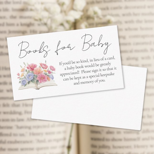 Carte D'accompagnement Nouveau Chapitre Baby shower Livres Pour Bébé (New Chapter Baby Shower Books For Baby Enclosure Card)