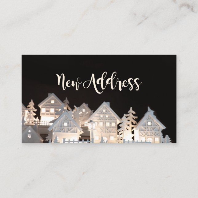 Carte D'accompagnement Nouvelle adresse Maisons de Noël illuminées (Devant)