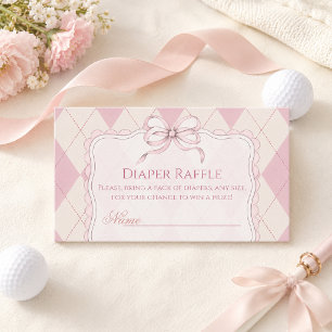 Carte D'accompagnement Nouvelle au Club Fille Rose Golf Fête Prénatale Co
