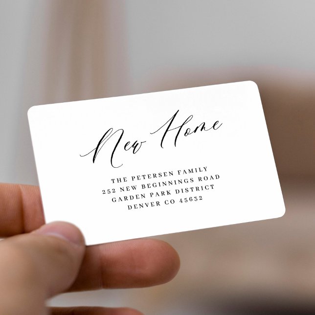 Carte D'accompagnement Nouvelle maison élégante typographie script simple (You can choose the ROUNDED CORNERS option)