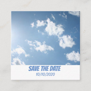 Carte D'accompagnement Nuage et ciel bleu clair ENREGISTRER LA DATE