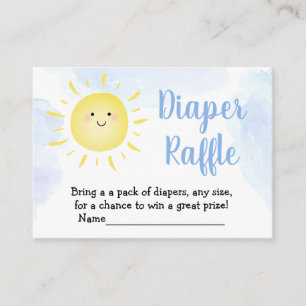 Carte D'accompagnement Nuages de soleil Baby shower bleu Déchets Raffle