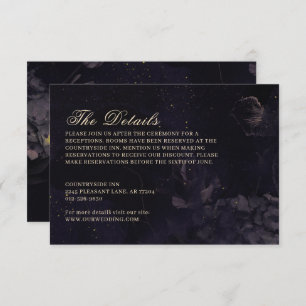 Carte D'accompagnement Nuit sombre Floral Boho violet gothique Mariage