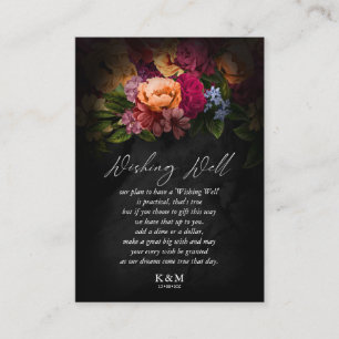 Carte D'accompagnement Nuits Sultry Floral Mariage Wishing well V1 ID829
