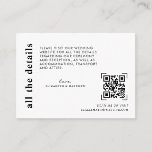 Carte D'accompagnement Numérisation minimale de code QR moderne   Détails