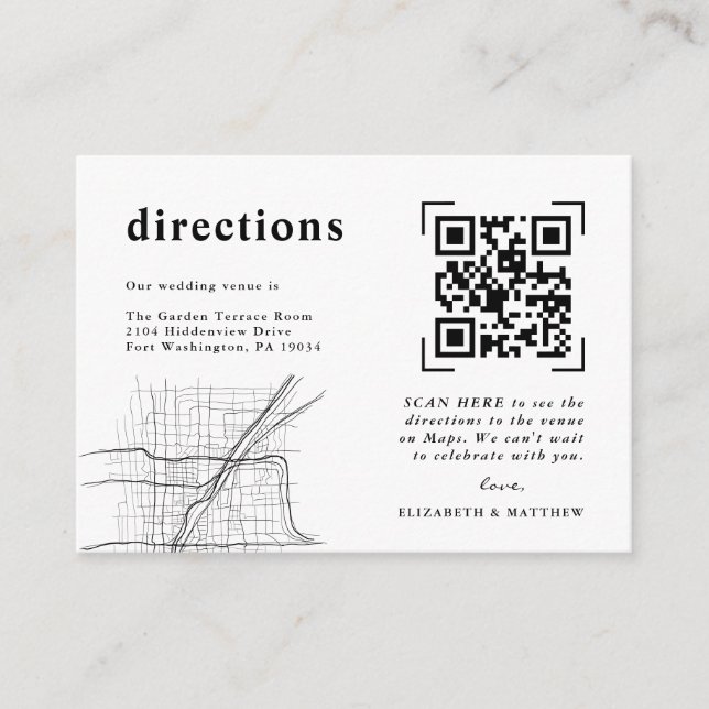 Carte D'accompagnement Numérisation minimale de code QR moderne | Instruc (Devant)