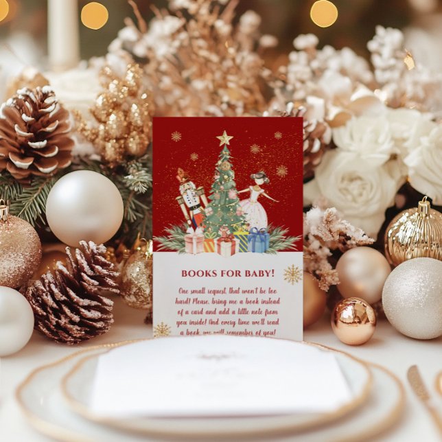 Carte D'accompagnement Nutcracker Baby shower de Noël Livres pour bébé (Nutcracker Christmas Baby Shower Books for Baby Enclosure Card!)