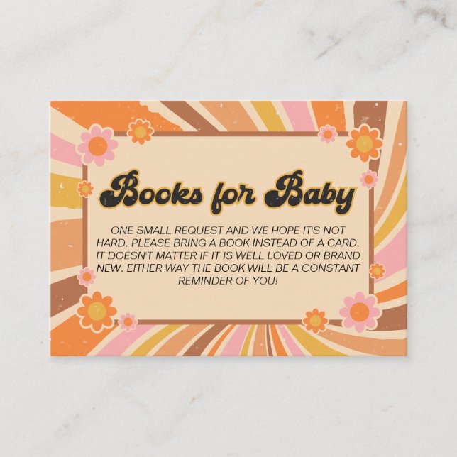 Carte D'accompagnement Obtenons des livres de Baby showers rétro Super po (Devant)