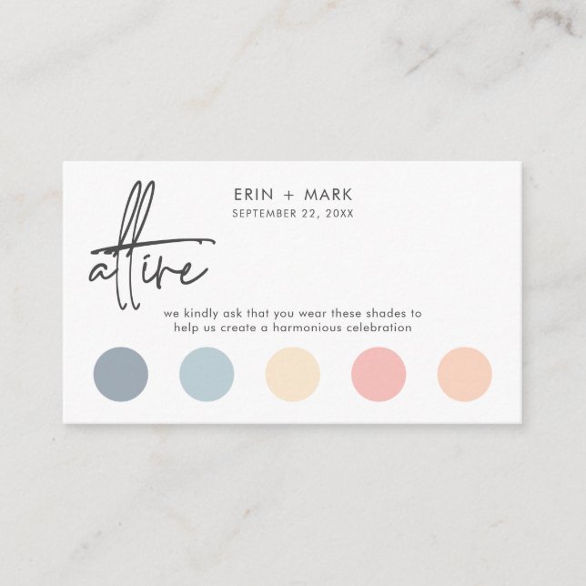 Carte D'accompagnement Ocean moderne Sunset Beach Mariage Couleur Code ro (Devant)