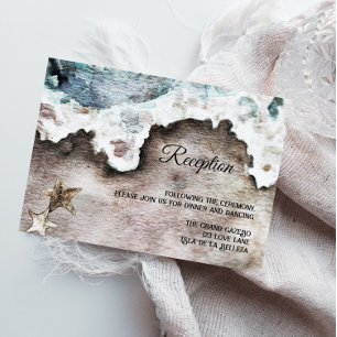 Carte D'accompagnement Océan rustique Accueil Mariage Destination Plage