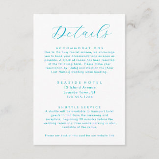 Carte D'accompagnement Ocean Waves Mariage Détails Info Hôtel Code QR
