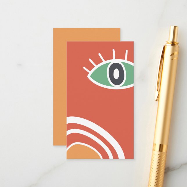 Carte D'accompagnement oeil d'art moderne Abstrait (Devant/Arrière en situation)