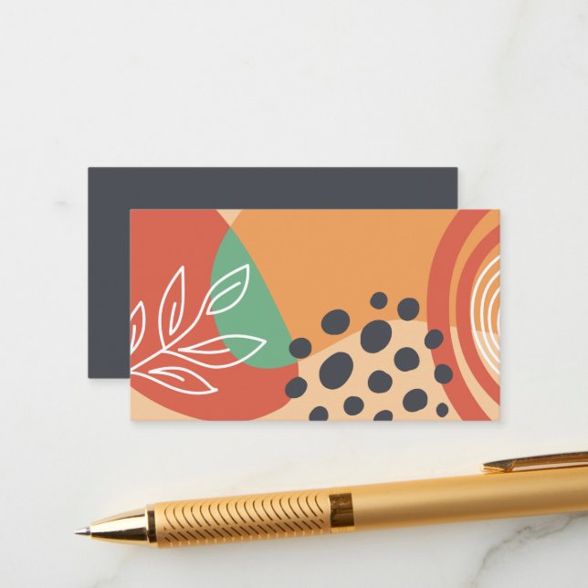 Carte D'accompagnement OEuvre abstraite Boho (Devant/Arrière en situation)