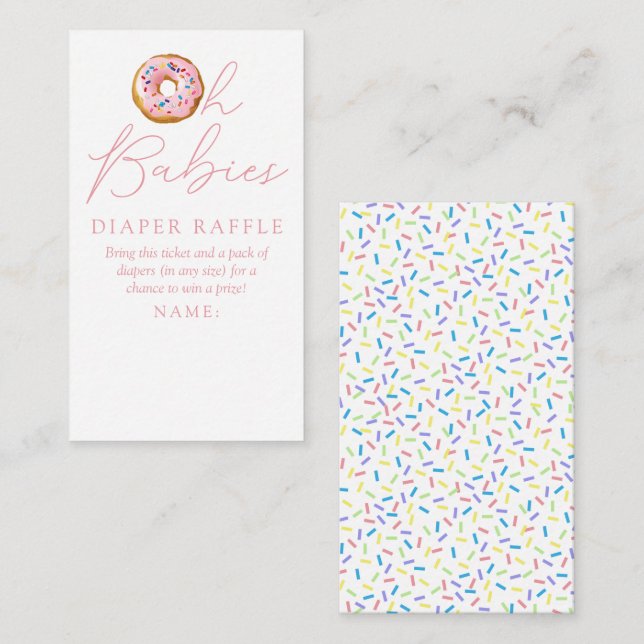 Carte D'accompagnement Oh Babies Donut Saupoudrer Baby shower Déchets Raf (Devant / Derrière)